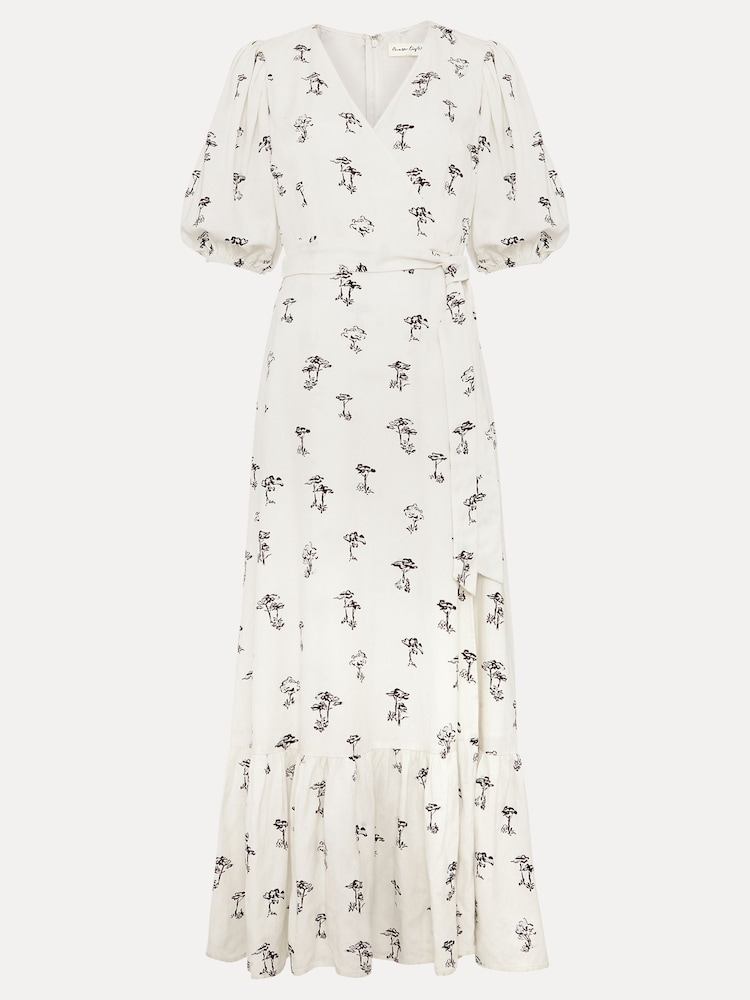 Phase Eight Cream Nelly Wrap Midi Dress - Image 8 of 8