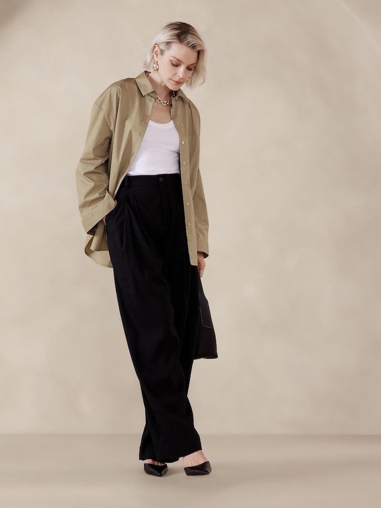 Banana Republic Beige The Oversized Shirt - Image 1 of 1