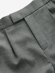 Серый - Elasticated Waist Wool Blend Check Regular Fit Smart Trousers - Изображение 7 из 9