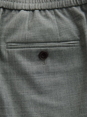 Серый - Elasticated Waist Wool Blend Check Regular Fit Smart Trousers - Изображение 9 из 9
