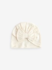 Black/White Baby Bow Turban 100% Cotton Hats 2 Pack (0-18mths) - Image 2 of 3