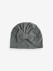 Black/White Baby Bow Turban 100% Cotton Hats 2 Pack (0-18mths) - Image 3 of 3