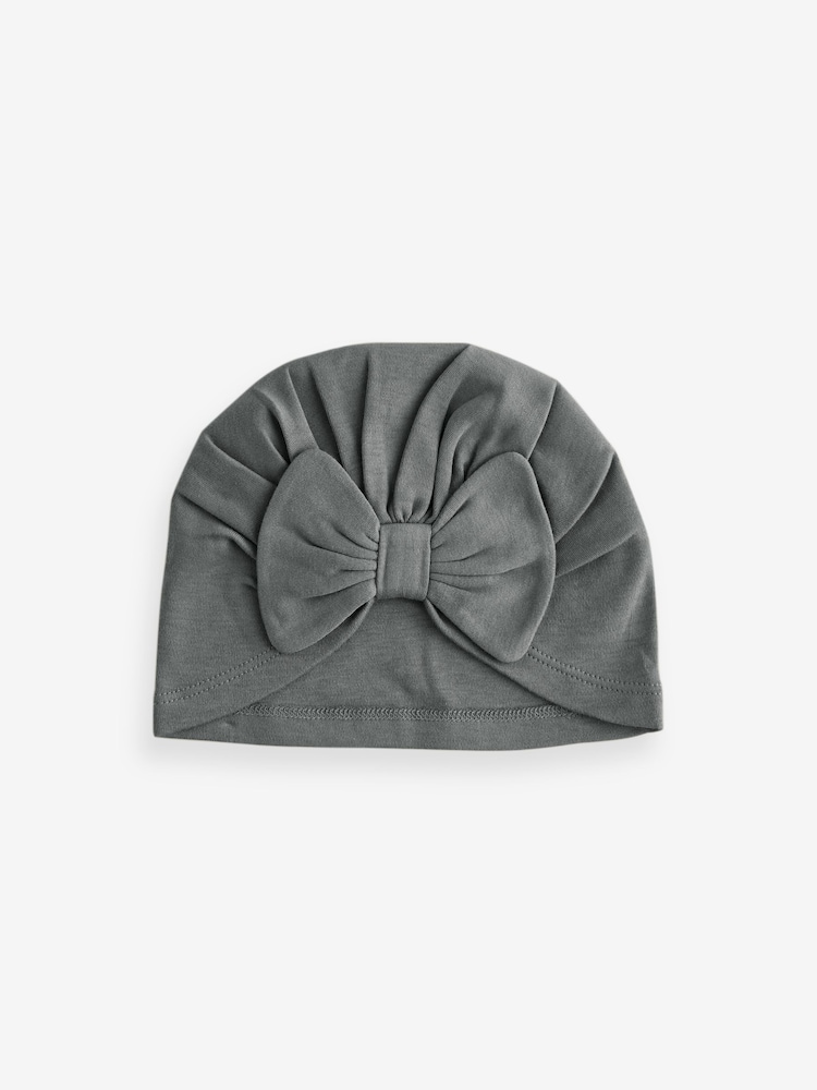 Schwarz/Weiß - Baby-Turban-Mützen mit Schleife aus 100 % Baumwolle 2er-Pack (0–18 M.) - Bild 3 von 3 Schwarz/Weiß - Baby-Turban-Mützen mit Schleife aus 100 % Baumwolle 2er-Pack (0–18 M.) - Bild 3 von 3