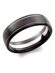 Beaverbrooks Platinum and Zirconium Black Wedding Ring - Image 3 of 5