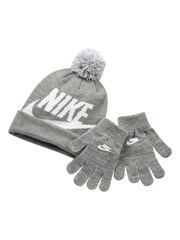Nike Grey Swoosh Pom Beanie Gloves Set 4-7yrs - Image 6 of 7