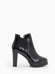 AllSaints Black Sarris Patent Boots - Image 1 of 5