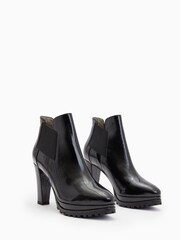 AllSaints Black Sarris Patent Boots - Image 2 of 5