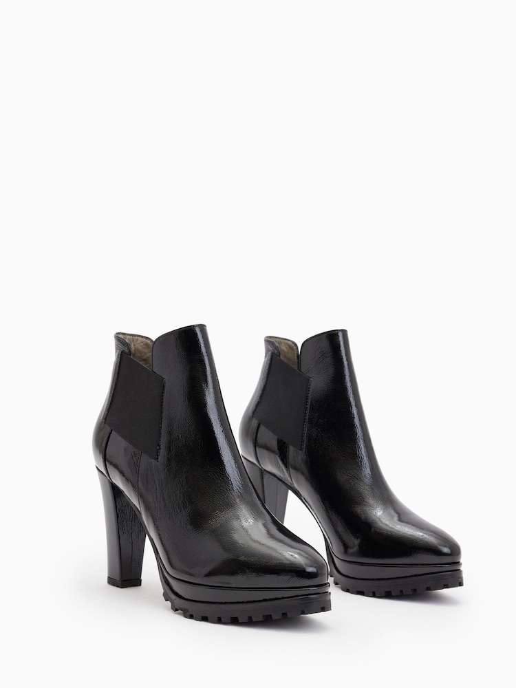 AllSaints Black Sarris Patent Boots - Image 2 of 5