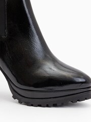 AllSaints Black Sarris Patent Boots - Image 5 of 5