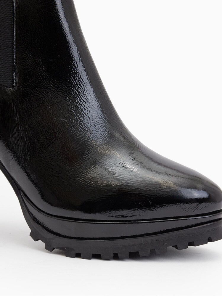AllSaints Black Sarris Patent Boots - Image 5 of 5