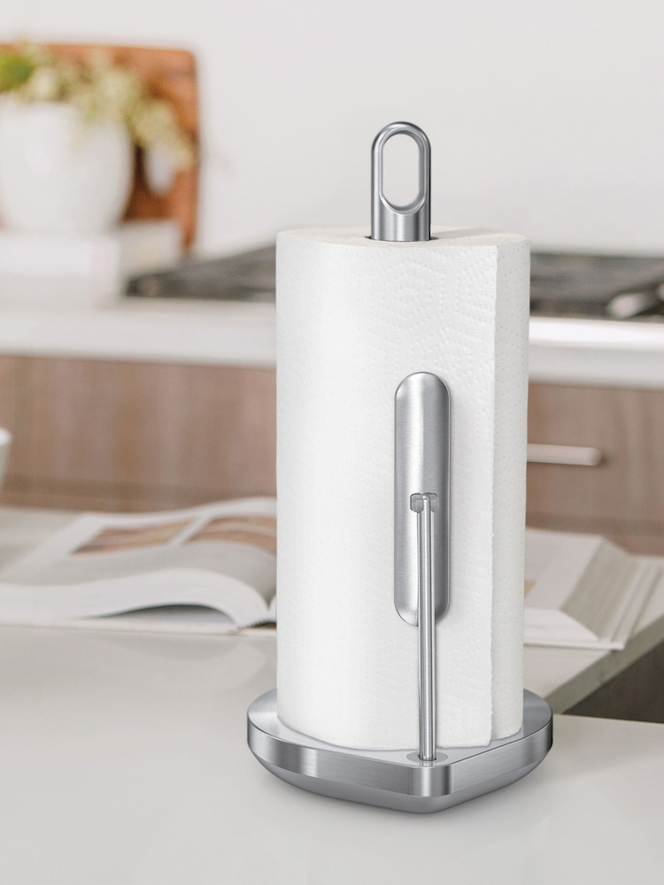 simplehuman Brushed Steel Tension Arm Kitchen Roll Holder - Image 2 of 4