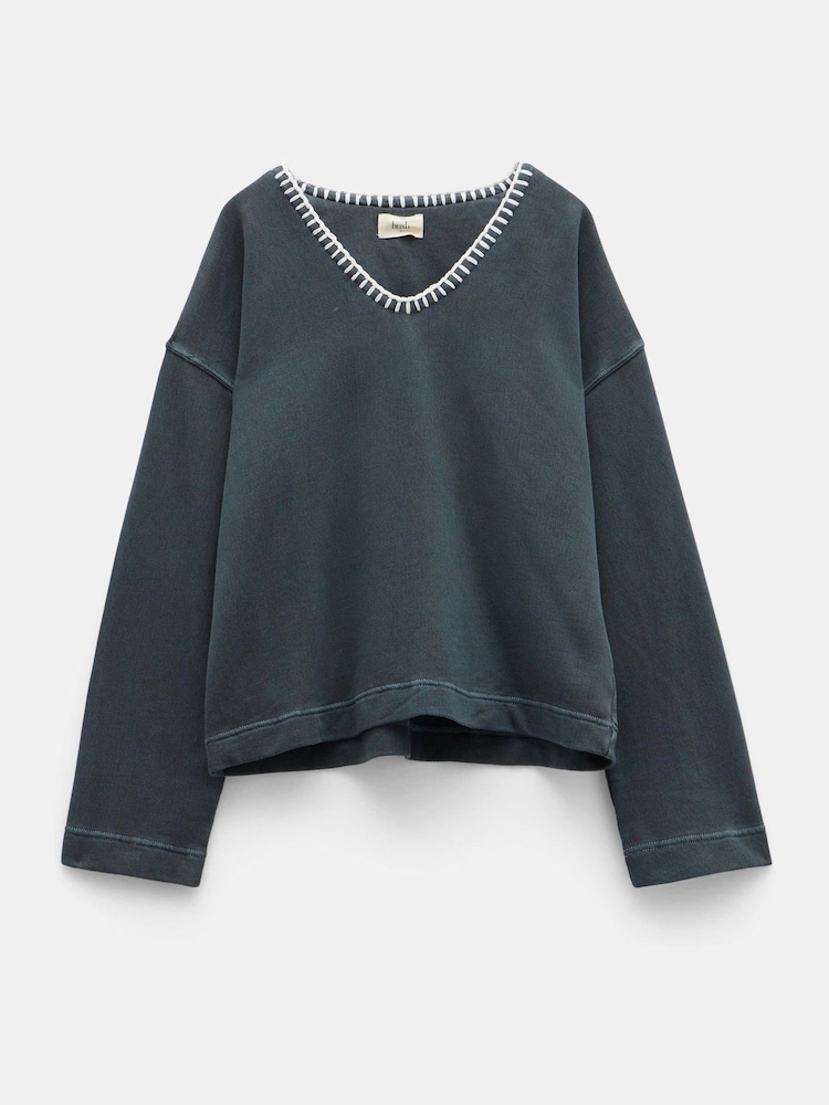 Hush Grey Ellison Contrast Stitch Sweatshirt - Image 5 of 5