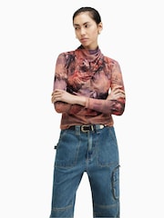 AllSaints Purple Tia Colca Top - Image 4 of 9