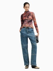 AllSaints Purple Tia Colca Top - Image 6 of 9