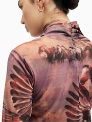 AllSaints Purple Tia Colca Top - Image 7 of 9