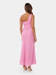 Forever New Pink Pure Linen Dalia One Shoulder Dress - Image 2 of 4