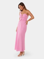 Forever New Pink Pure Linen Dalia One Shoulder Dress - Image 3 of 4