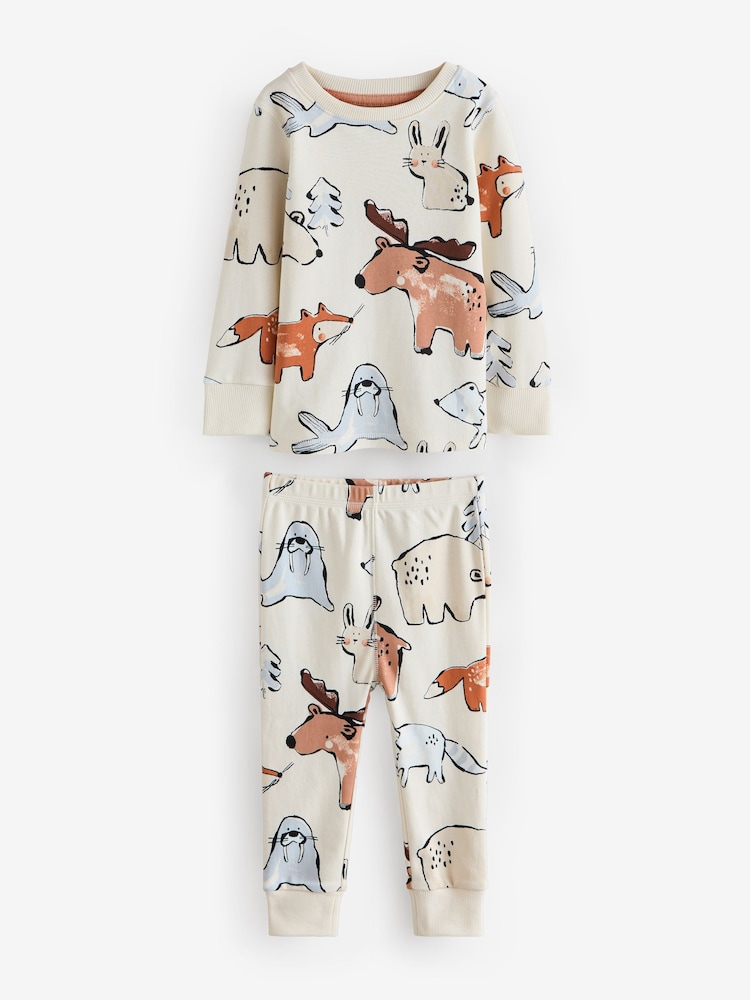 Multi Neutral 3 Pack Snuggle Pyjamas (9mths-10yrs) - Image 6 of 9