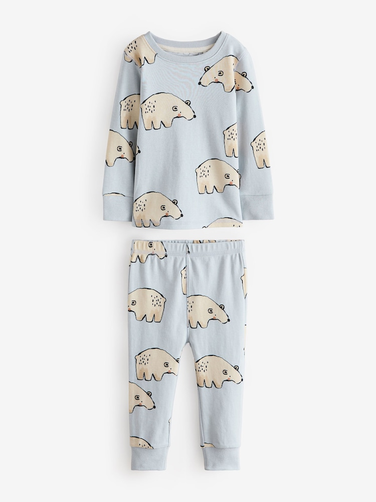 Multi Neutral 3 Pack Snuggle Pyjamas (9mths-10yrs) - Image 7 of 9