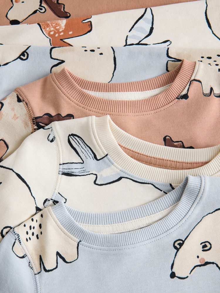 Multi Neutral 3 Pack Snuggle Pyjamas (9mths-10yrs) - Image 8 of 9