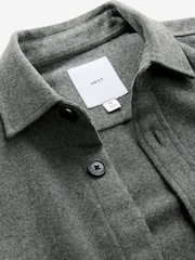 Grey Single Pocket Shacket With Wool - Image 9 of 10