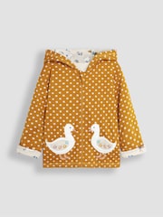 JoJo Maman Bébé Mustard Yellow Duck Appliqué Reversible Hoodie - Image 2 of 8