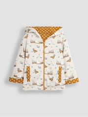 JoJo Maman Bébé Mustard Yellow Duck Appliqué Reversible Hoodie - Image 4 of 8