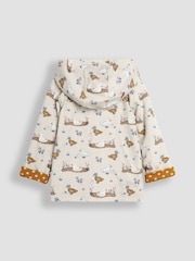 JoJo Maman Bébé Mustard Yellow Duck Appliqué Reversible Hoodie - Image 5 of 8