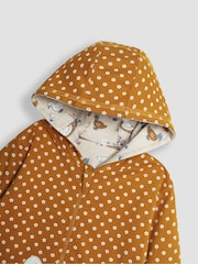 JoJo Maman Bébé Mustard Yellow Duck Appliqué Reversible Hoodie - Image 6 of 8