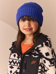Kobaltno modra - Rebrasta beanie kapa (1-16 let) - Slika 1 iz 3