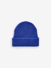 Kobaltno modra - Rebrasta beanie kapa (1-16 let) - Slika 2 iz 3