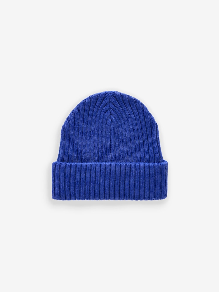 Kobaltno modra - Rebrasta beanie kapa (1-16 let) - Slika 2 iz 3 Kobaltno modra - Rebrasta beanie kapa (1-16 let) - Slika 2 iz 3