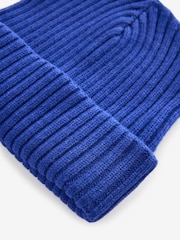 Kobaltno modra - Rebrasta beanie kapa (1-16 let) - Slika 3 iz 3