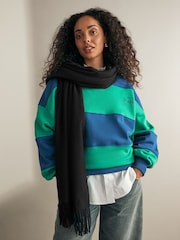 Black Super Soft Midweight Scarf - Image 2 of 6