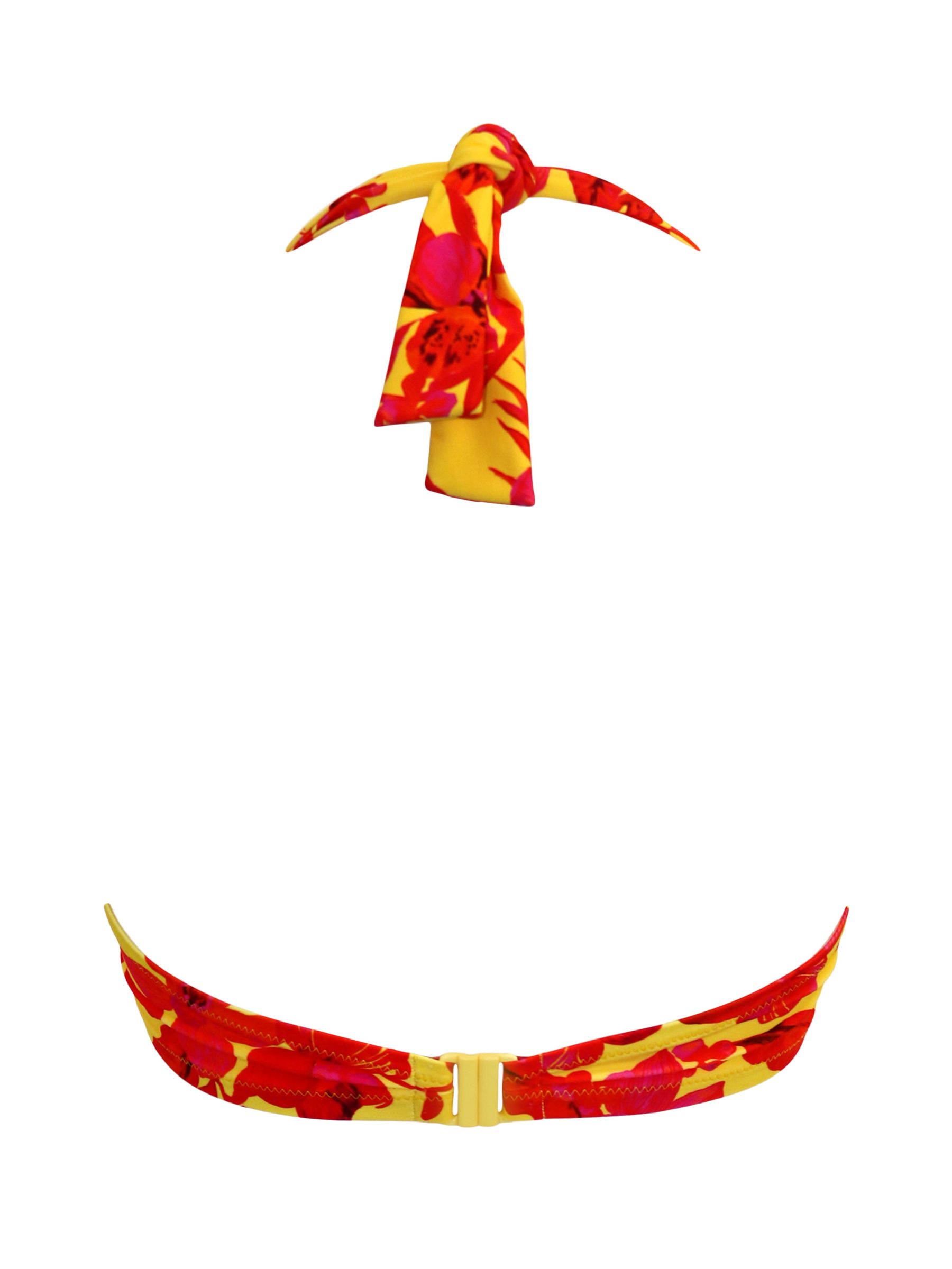 Heatwave Halter Underwired Bikini Top In Red/Purple | Pour Moi