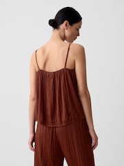 Gap Brown Pleated Satin Camisole - Image 2 of 5