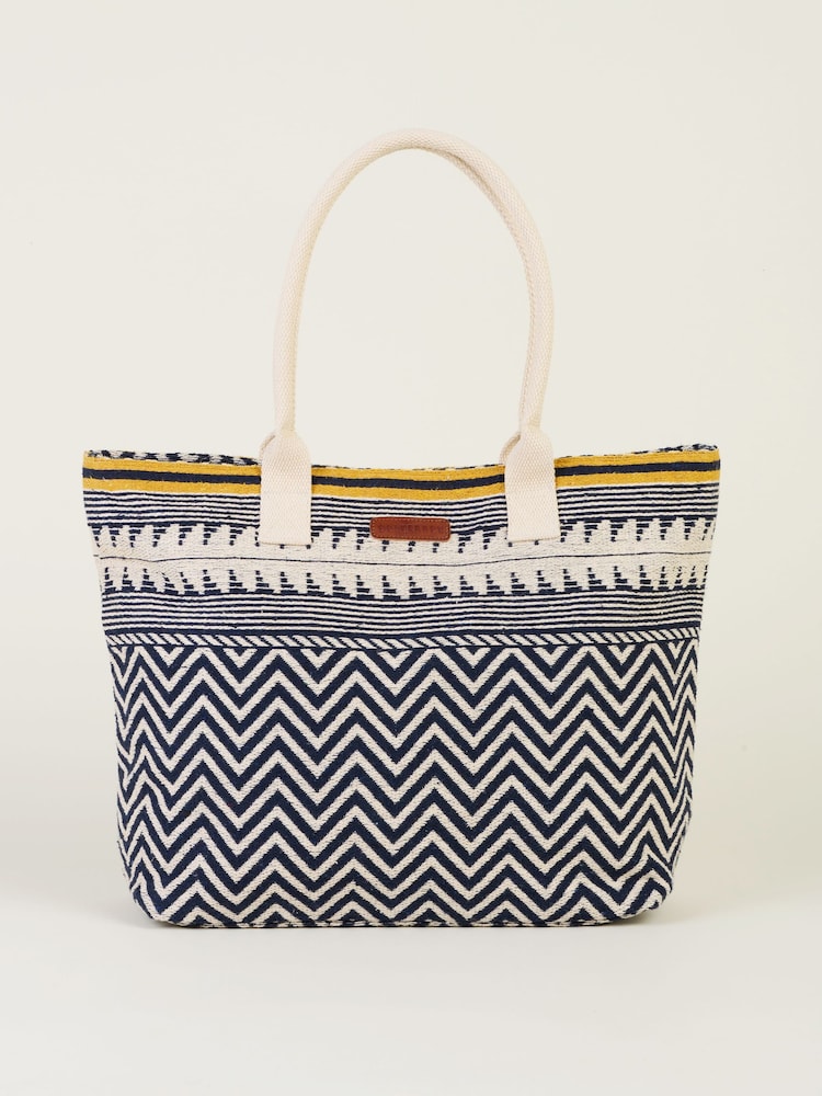 Brakeburn Blue Tassel Beach Bag - Image 1 of 4