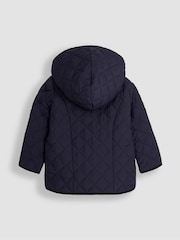 JoJo Maman Bébé Navy Reversible Quilted Jacket - Image 3 of 7