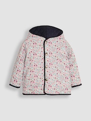 JoJo Maman Bébé Navy Reversible Quilted Jacket - Image 4 of 7