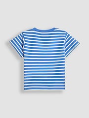 JoJo Maman Bébé Mocha Safari Vehicles Print & Stripe 2-Pack Pocket T-Shirts - Image 6 of 6