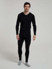 Mountain Warehouse Black Mens Merino II Thermal Baselayer Pants - Image 1 of 4