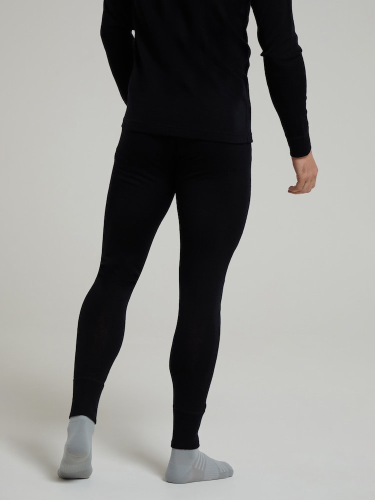 Zwart - Mountain Warehouse Mens Merino II Thermal Baselayer Pants - Image 3 of 4