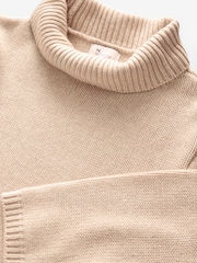 White Ecru Relaxed Fit Oversized Premium Knitted Jumper with Cashmere - Image 7 of 8