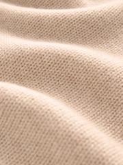 White Ecru Relaxed Fit Oversized Premium Knitted Jumper with Cashmere - Image 8 of 8