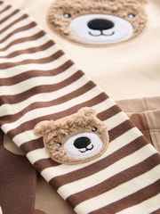 Brown/Cream 3 Pack Snuggle Pyjamas (9mths-6yrs) - Image 11 of 11