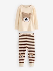 Brown/Cream 3 Pack Snuggle Pyjamas (9mths-6yrs) - Image 7 of 11