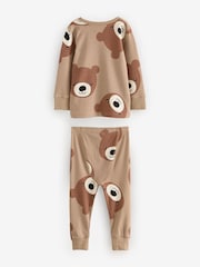 Brown/Cream 3 Pack Snuggle Pyjamas (9mths-6yrs) - Image 8 of 11