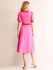 Boden Pink Petra Puff Sleeve Ponte Dress - Image 3 of 5