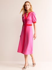 Boden Pink Petra Puff Sleeve Ponte Dress - Image 4 of 5