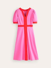 Boden Pink Petra Puff Sleeve Ponte Dress - Image 5 of 5